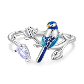 Sterling Silver Kingfisher Open Ring For Women