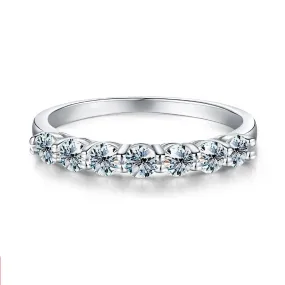 Sterling Silver Shiny Moissanite Ring For Women