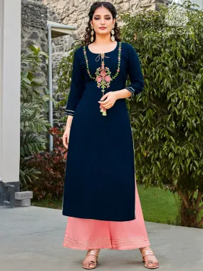 Trendy Rayon Women Kurti and Palazzo Set