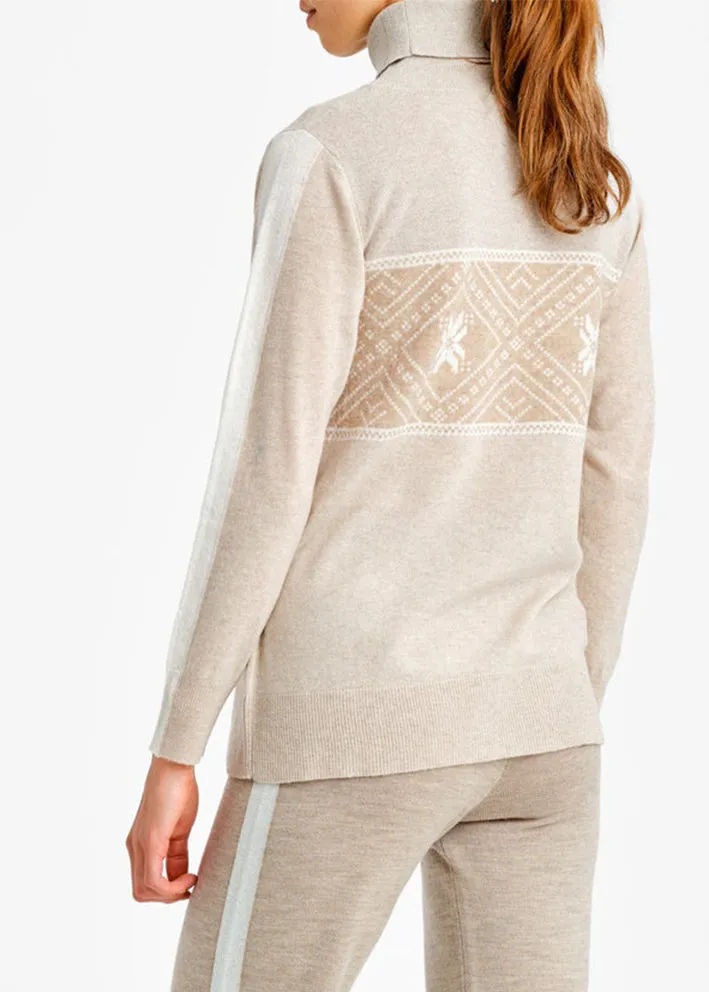 We Norwegians Snowflake Rollneck Cashmere Sweater - Beige