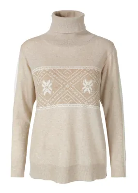 We Norwegians Snowflake Rollneck Cashmere Sweater - Beige