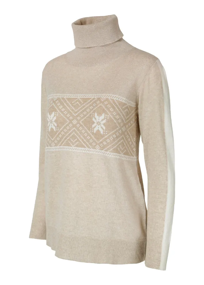 We Norwegians Snowflake Rollneck Cashmere Sweater - Beige