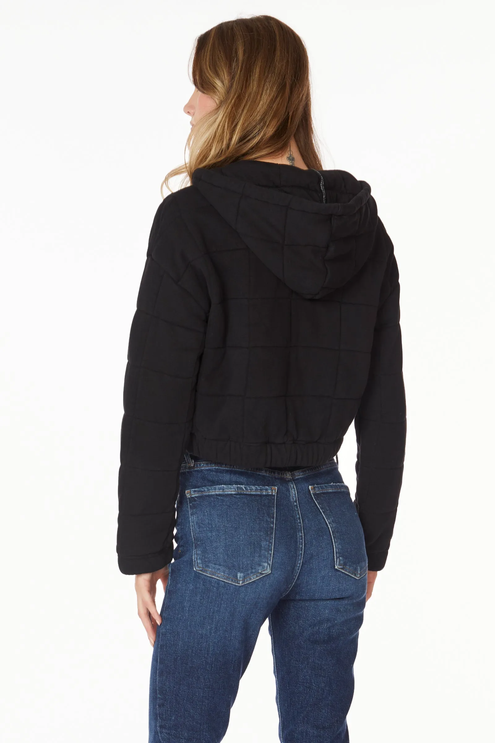 ZIP FRONT CROP HOODIE